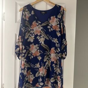 Lulu's Floral Navy Dress
